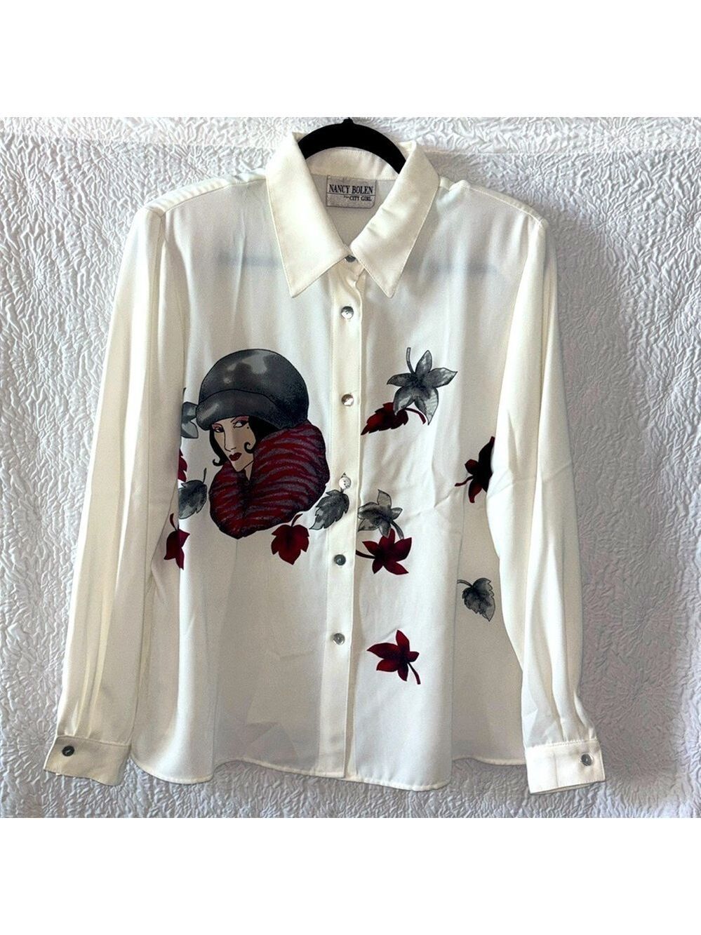 Nancy Bolen by City Girl Button Down Long Sleeve Blouse